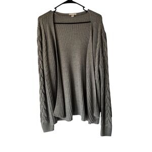 EST 1940 Gray Cable Knit Long Sleeve Preppy Cardigan Sweater L Layering Boho‎